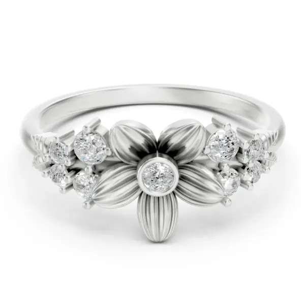 Blossom Diamond Cluster Ring