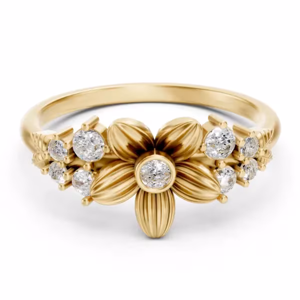 Blossom Diamond Cluster Ring
