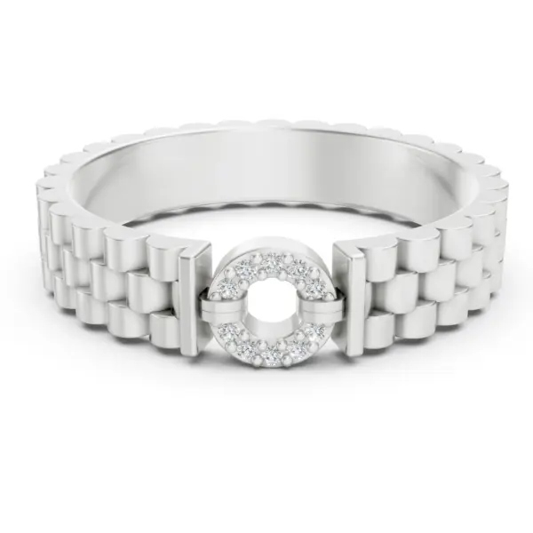 Gold Watch Link Diamond Ring