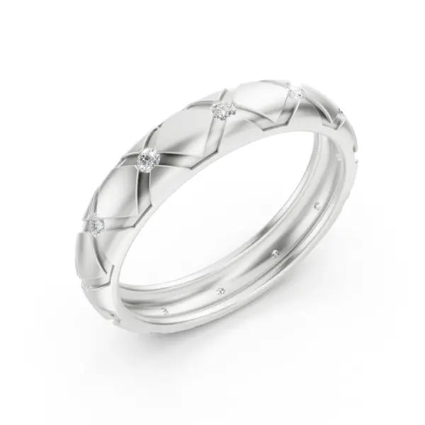 Quilted Gold Diamond Band