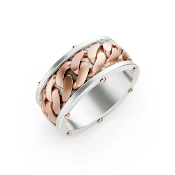 Two-Tone Cuban Men's Ring