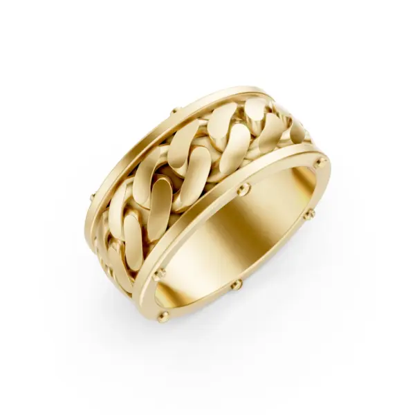 Two-Tone Cuban Men's Ring