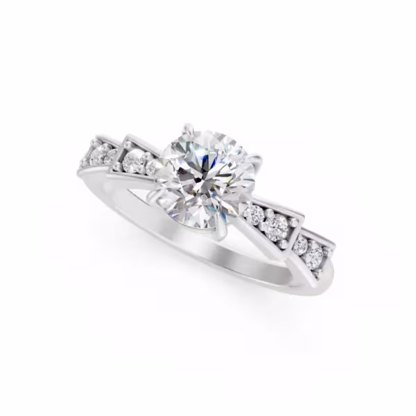 Brilliant Round Cut Diamond Gold Ring