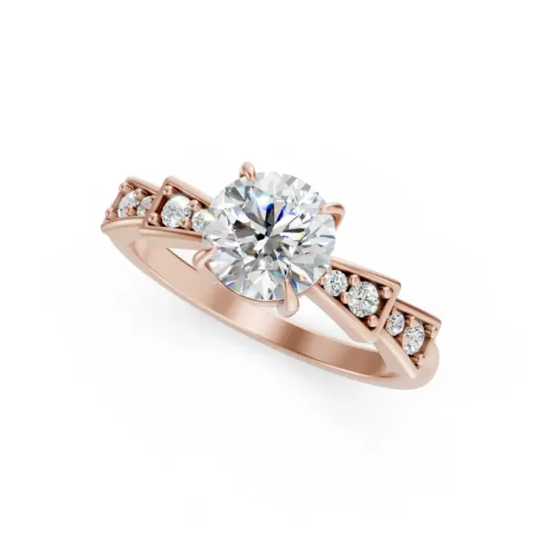 Brilliant Round Cut Diamond Gold Ring