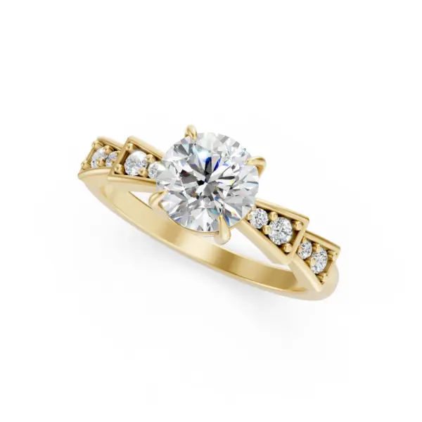 Brilliant Round Cut Diamond Gold Ring