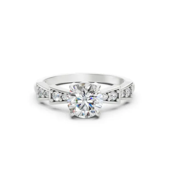 Brilliant Round Cut Diamond Gold Ring