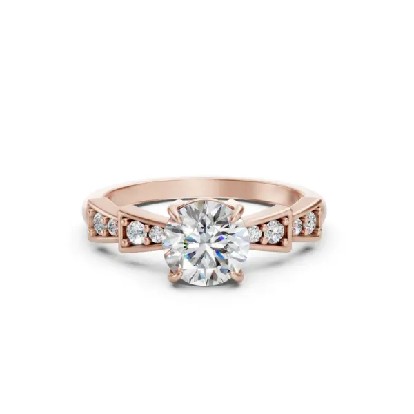 Brilliant Round Cut Diamond Gold Ring