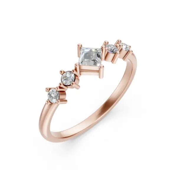 Kite Set Princess Diamond Ring