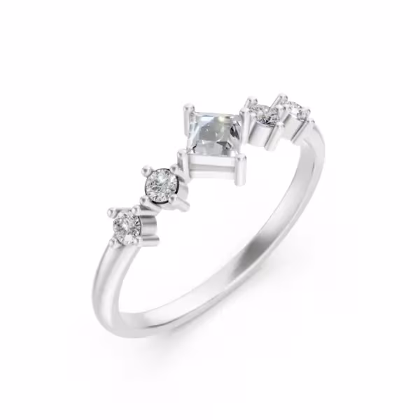 Kite Set Princess Diamond Ring