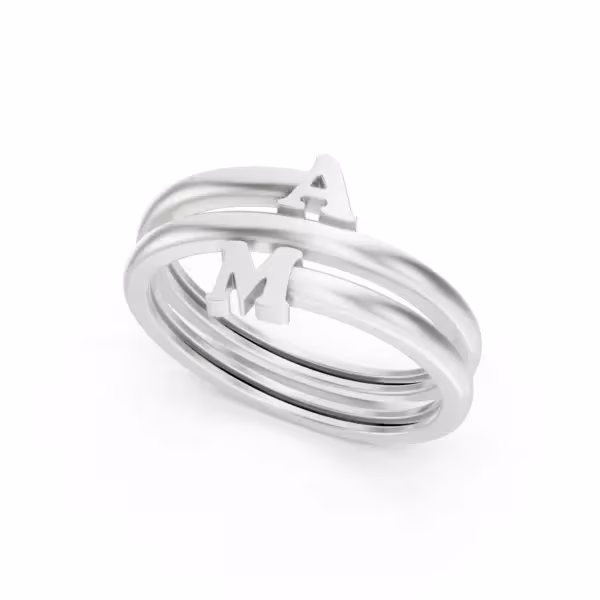 Double Initial Wrap Ring