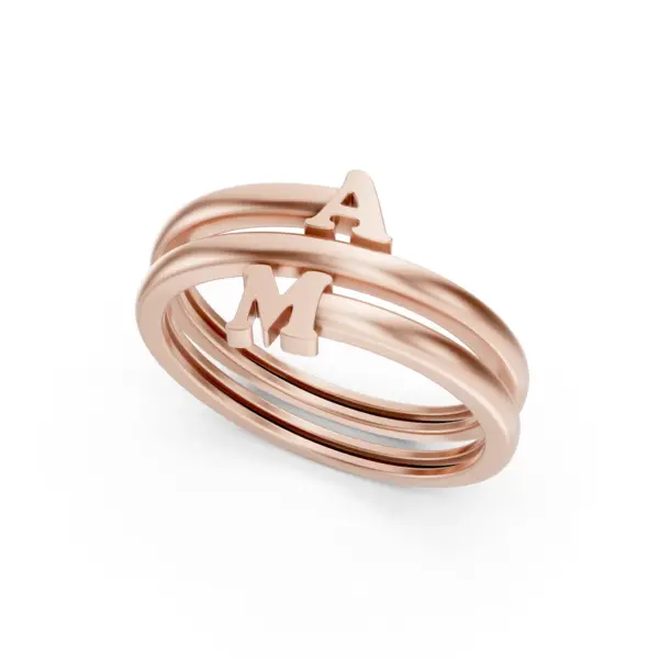 Double Initial Wrap Ring