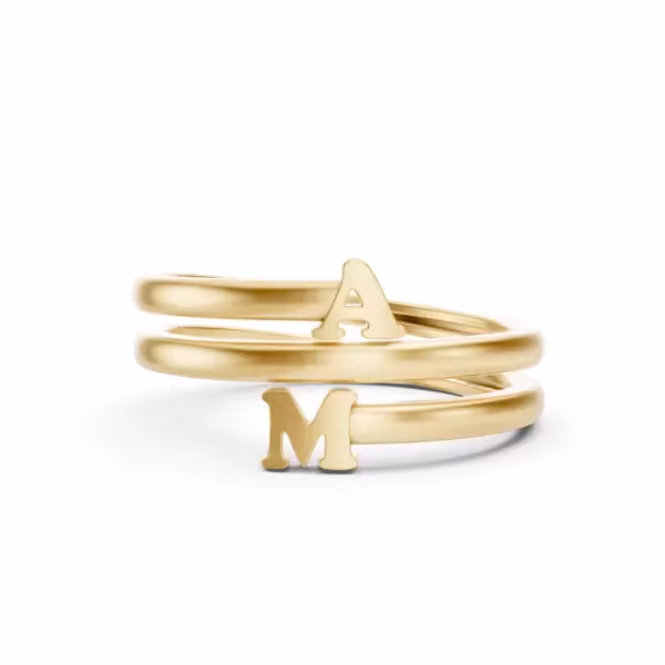 Double Initial Wrap Ring