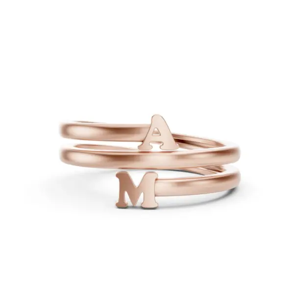 Double Initial Wrap Ring
