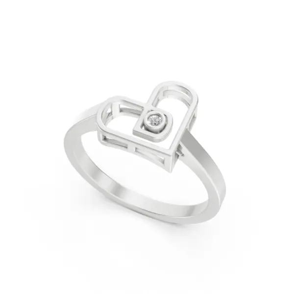 Open Heart Diamond Ring