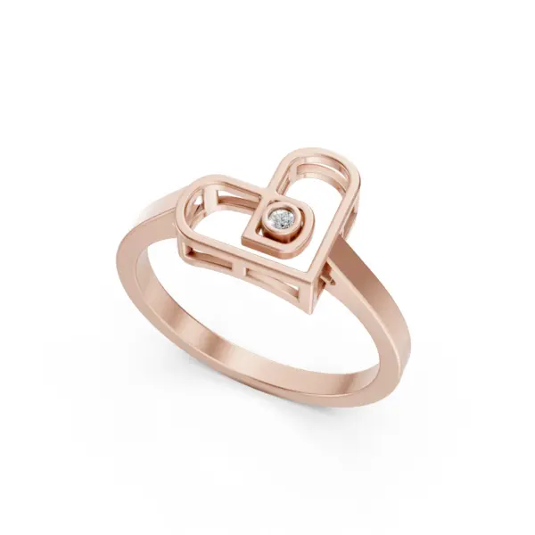 Open Heart Diamond Ring