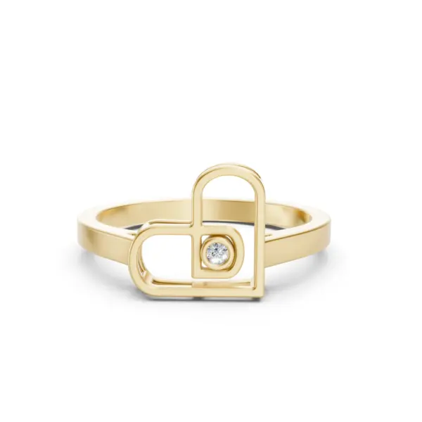 Open Heart Diamond Ring