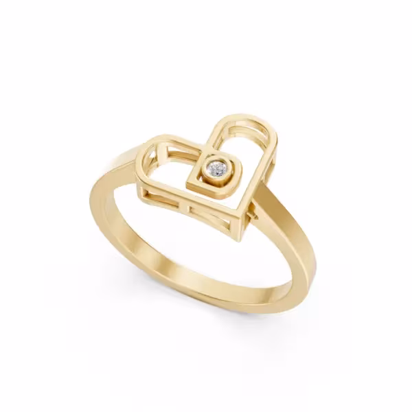 Open Heart Diamond Ring