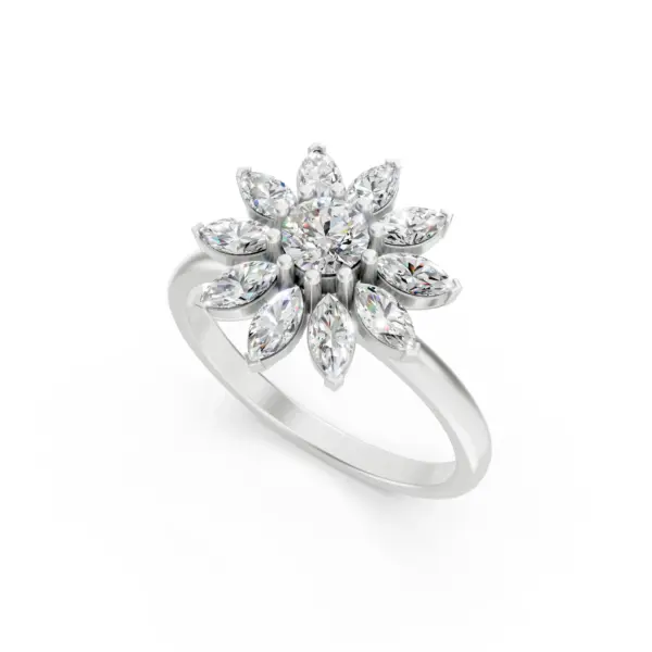 Diamond Sunburst Ring