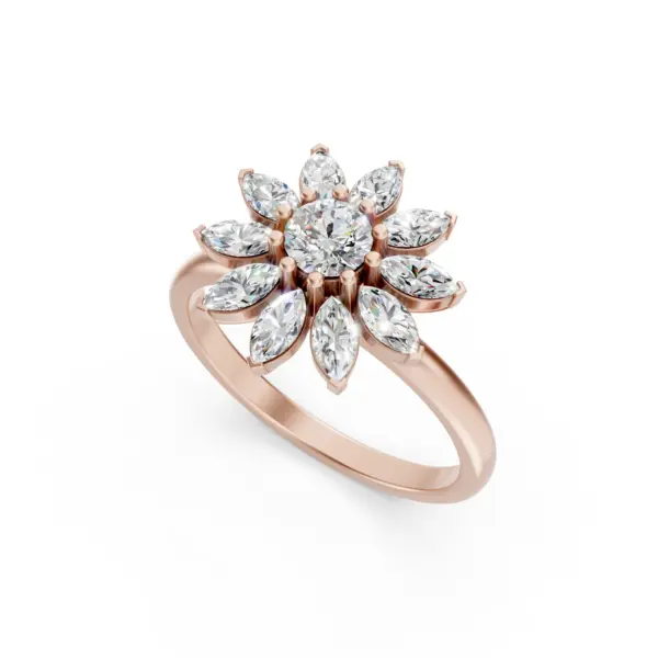 Diamond Sunburst Ring