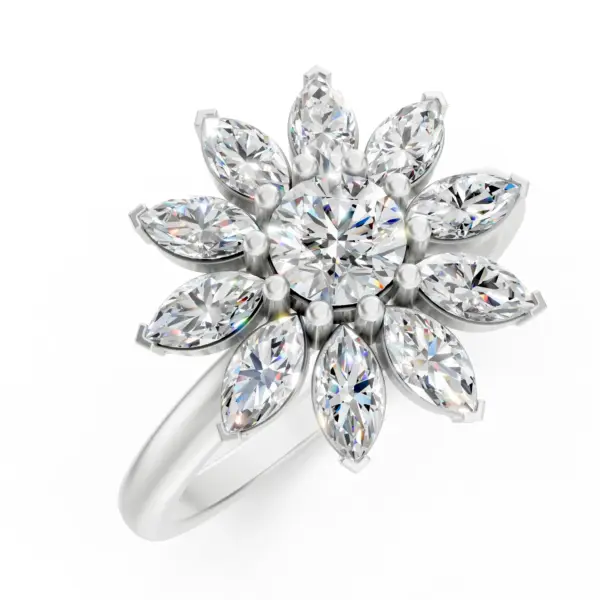 Diamond Sunburst Ring