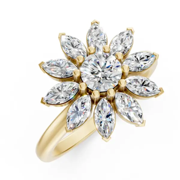 Diamond Sunburst Ring
