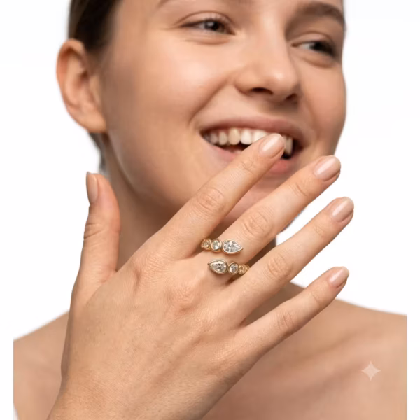 Pear and Round Diamond Ring
