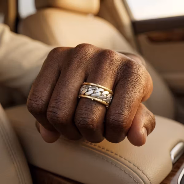 Two-Tone Cuban Men’s Ring